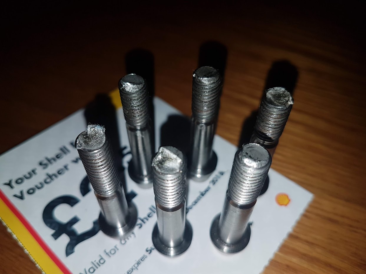 Sheared bolts