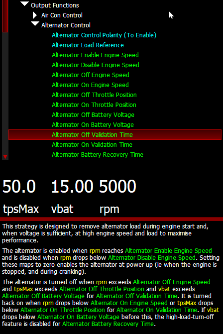 Life F88 Alternator control options