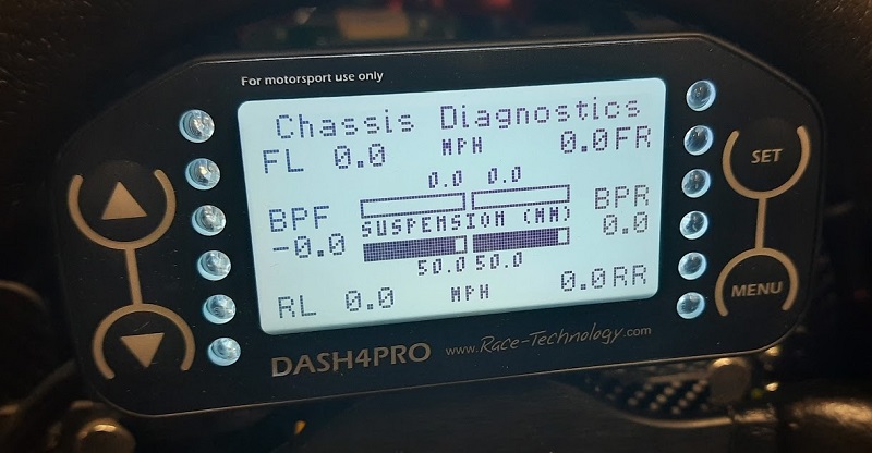 Dash4pro showing both the rear ride heights at 50mm