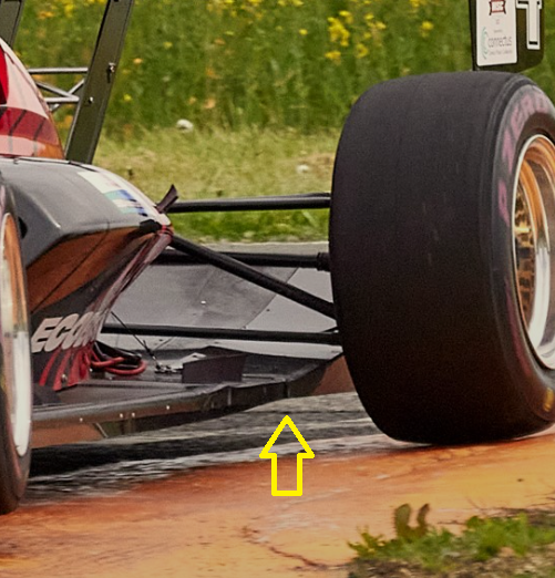 Skirts worn away due to contact with the track