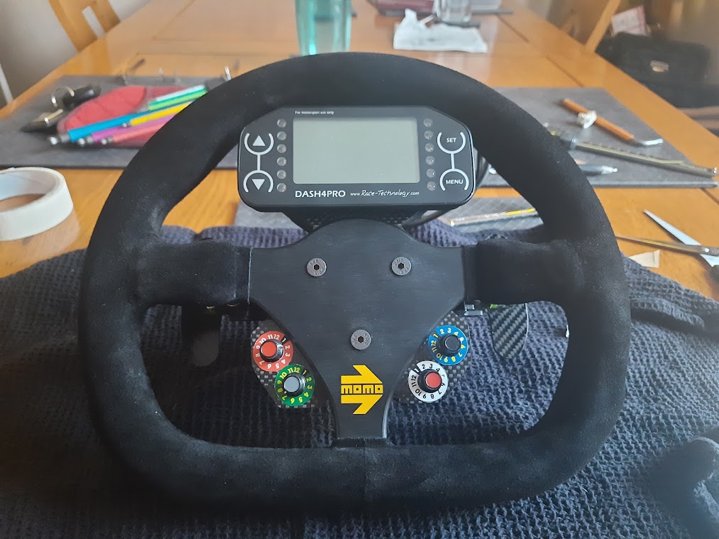 Momo wheel with paddles and dash trial fitted