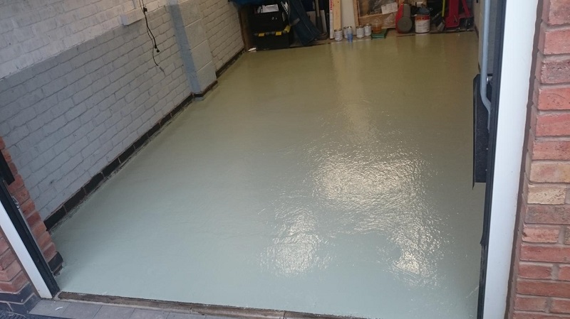 Garage floor painted